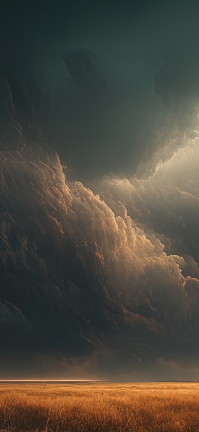 暴风雨下的平原