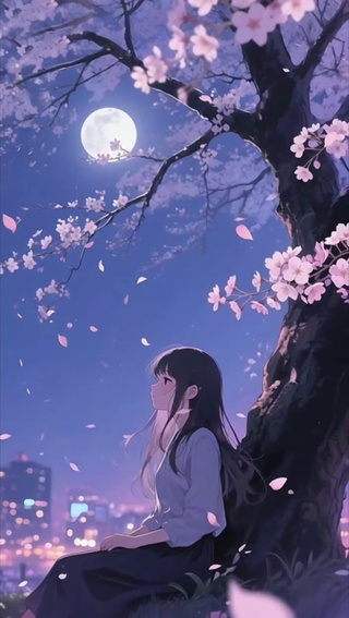 樱花树下的等待