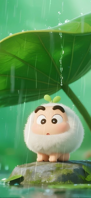 下雨荷塘
