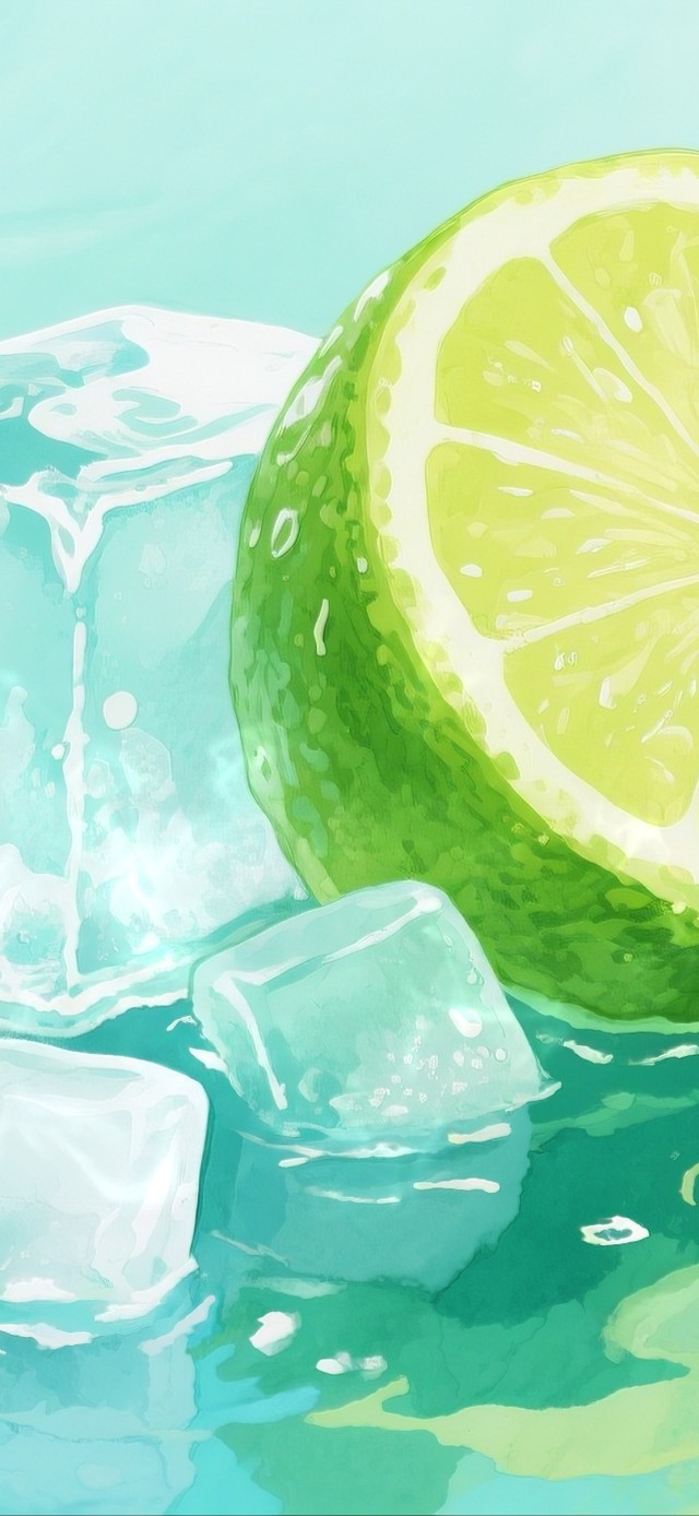 夏日青柠冰块清新桌面