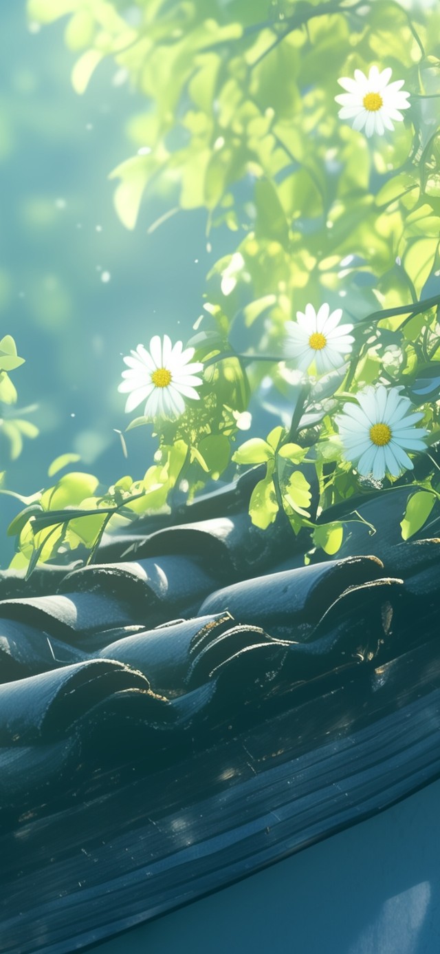 墙角的一片郁郁葱葱