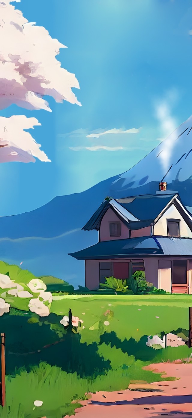 清新治愈 雪山下小屋