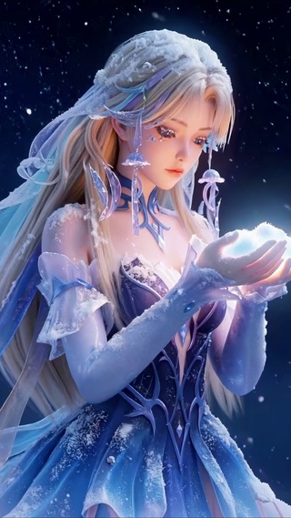 星夜捧雪女孩王昭君