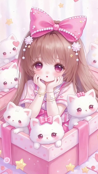 粉盒萌猫甜梦少女