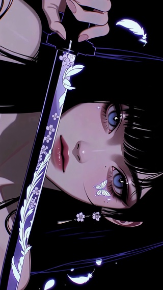 紫刃蝴蝶刺青少女