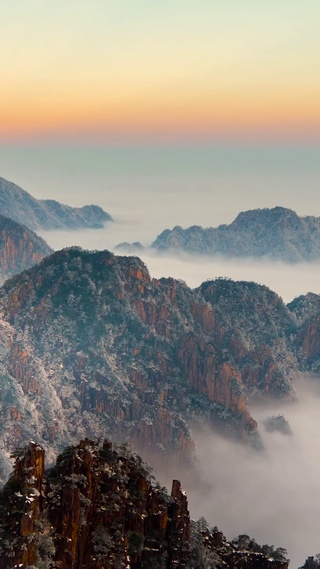 古韵冬日黄山云海