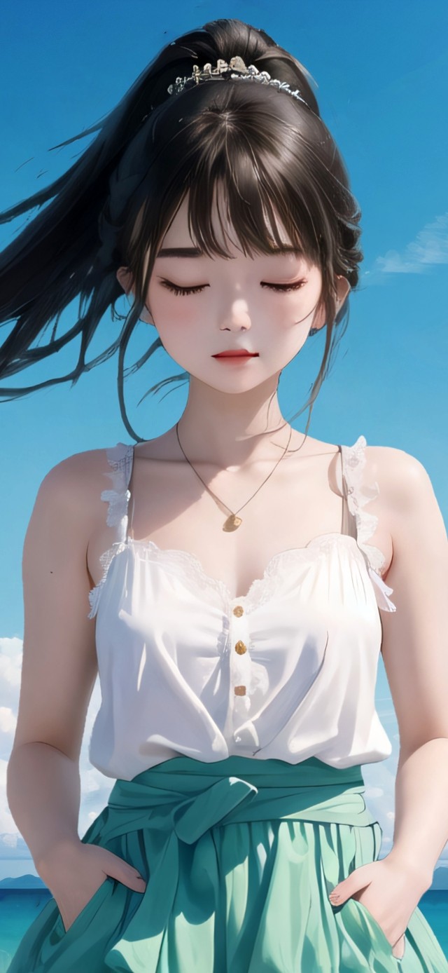 清新 海边少女