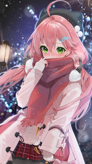 冬日害羞少女