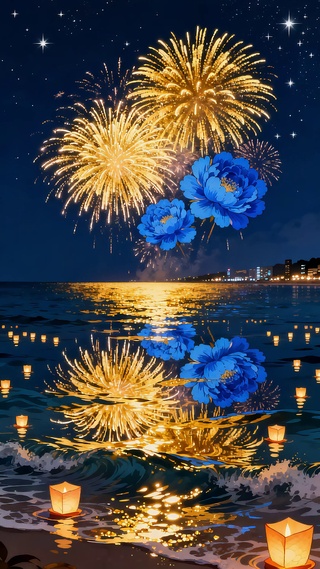 河边烟花