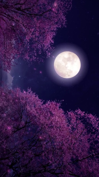 月下樱花