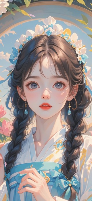 4k 麻花辫女孩
