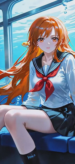 海底列车里的金发JK少女