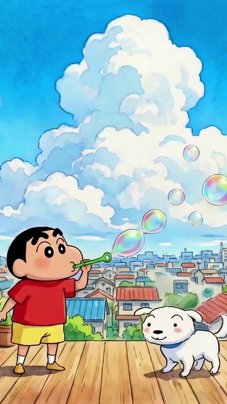 阳光露台和彩虹泡泡