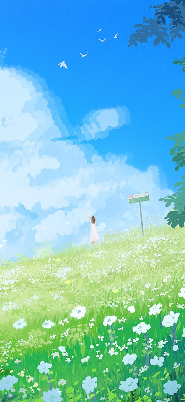 唯美治愈等公交的女孩