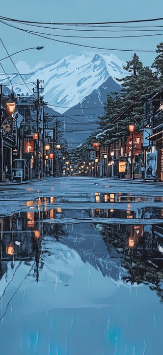雨后城市倒影