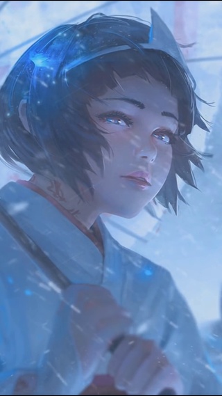 雪中的少女