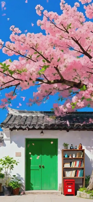 樱花儿时树下