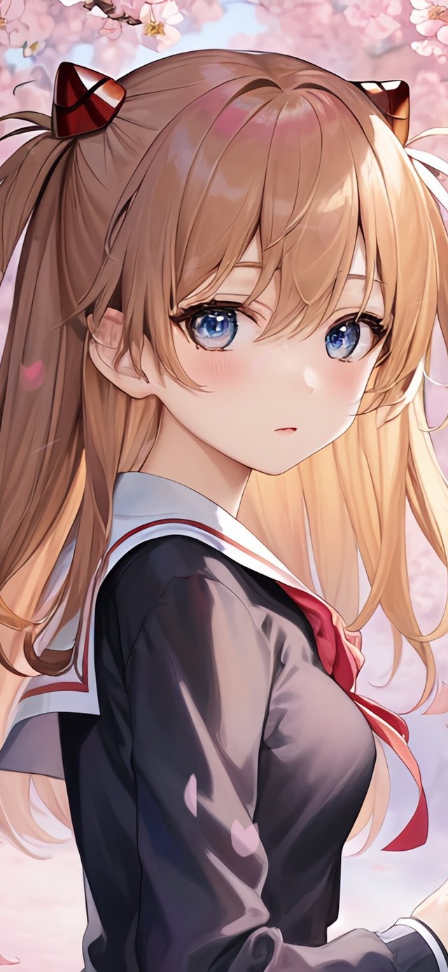 樱花树下的女孩