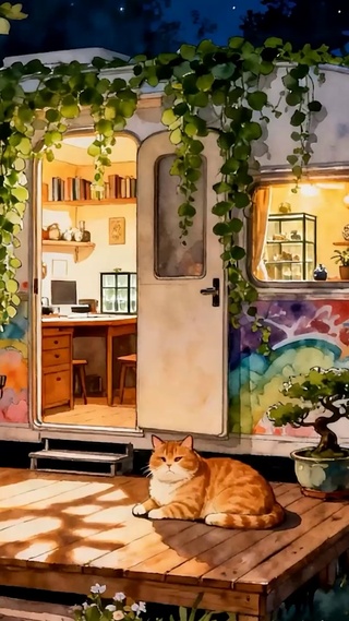 夜景猫咪