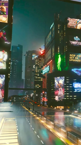 赛博朋克街道夜景