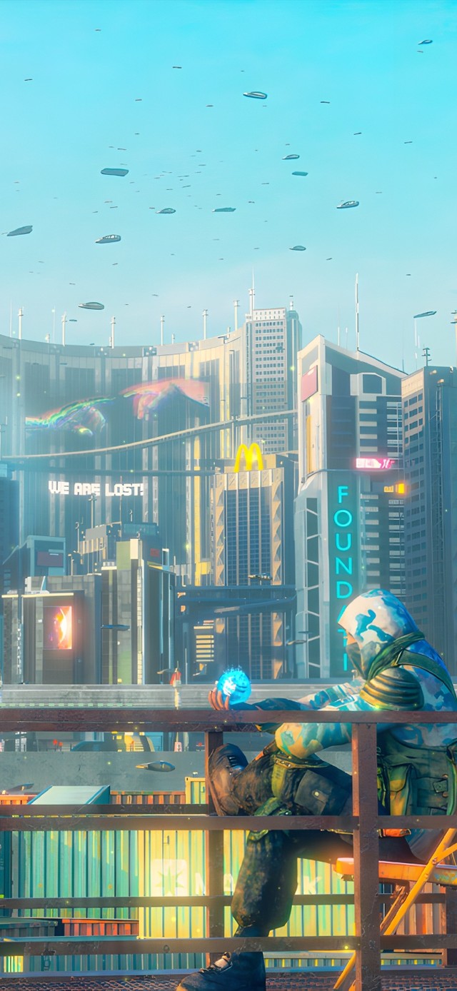 4K赛博朋克城市高楼