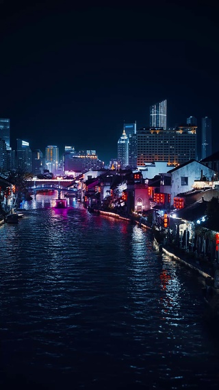 灯影夜河
