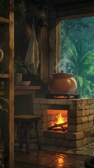 雨林畔的暖灶小屋