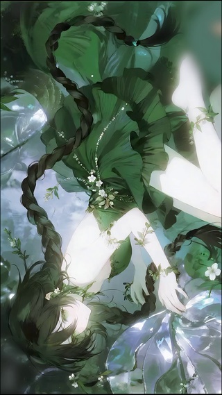 森系荷叶裙少女