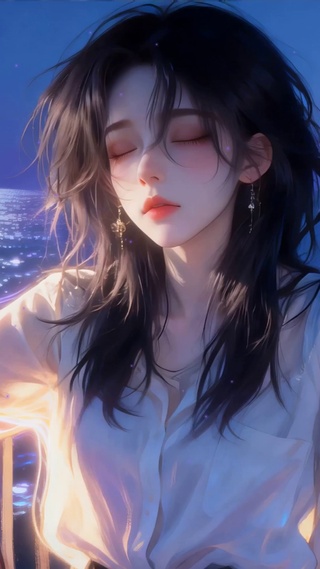 欣赏海景女孩