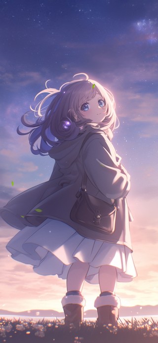 唯美夕阳少女