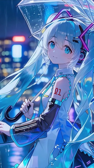 赛博雨天miku