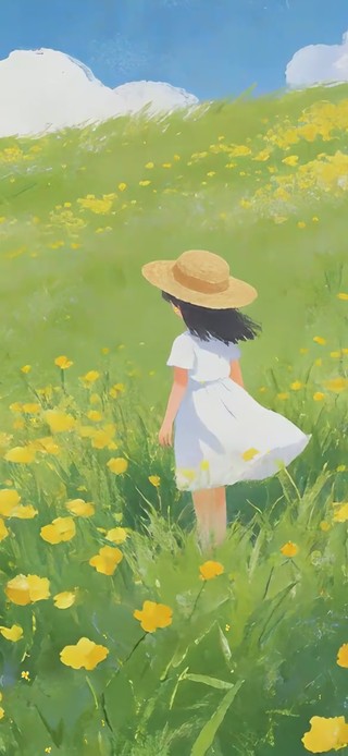 清新花田女孩