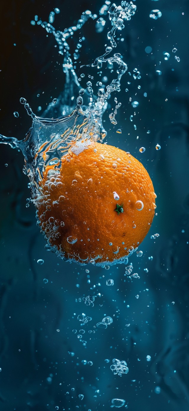 掉进水里的橘子