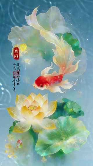 荷塘锦鲤 超高清