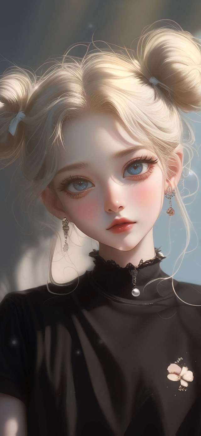 可爱丸子头少女