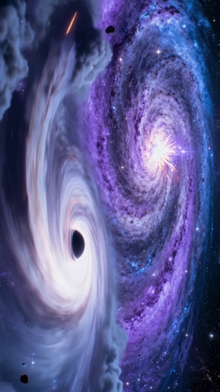 紫蓝星空黑洞漩涡星系