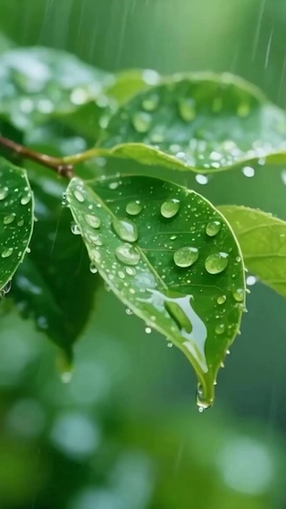 护眼雨天绿叶