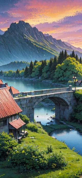 4K唯美治愈乡间小河