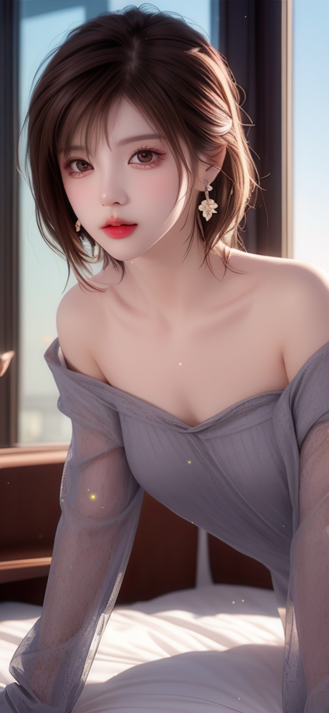 纯欲系短发可爱女孩