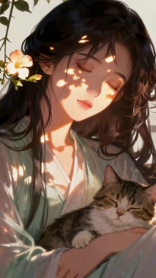 窗边猫眠