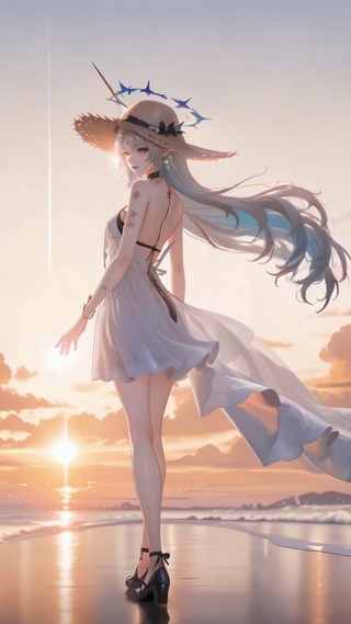 海滩落日卡提西娅