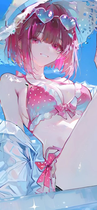 有马加奈-海边泳装少女