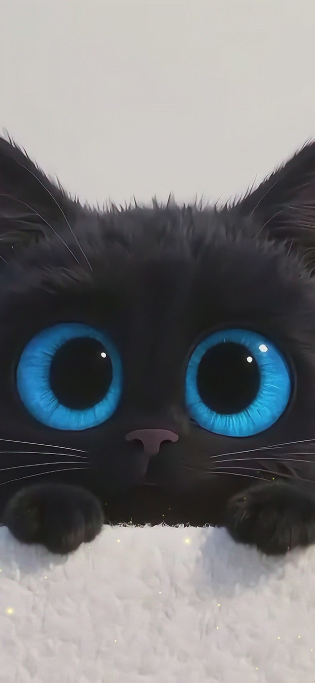 可爱萌小黑猫
