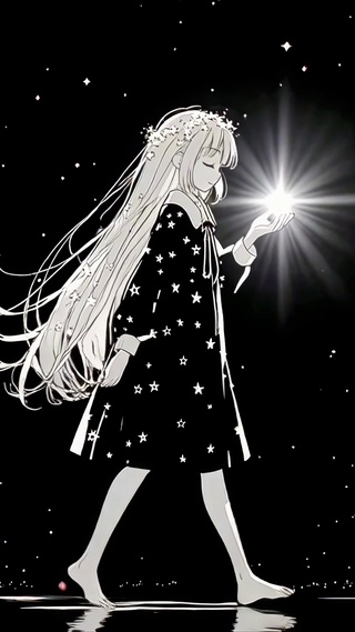 黑白色持星旅行者