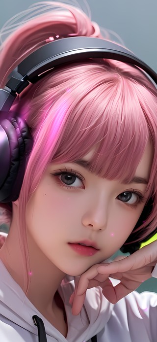 可爱粉发少女