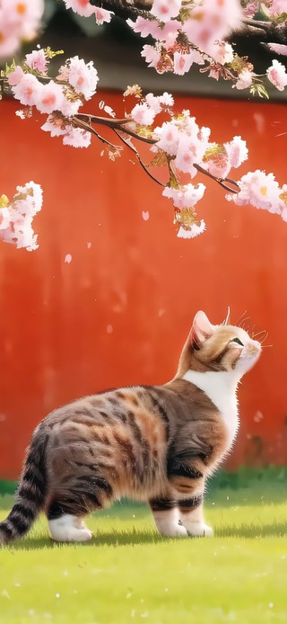 樱花树下猫咪