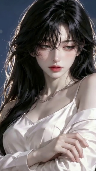 飘雪清纯黑发美少女