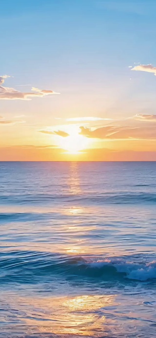 大海，清晨的日出