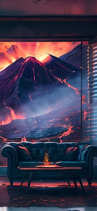 房间看火山景观