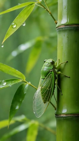 护眼竹林蚱蜢